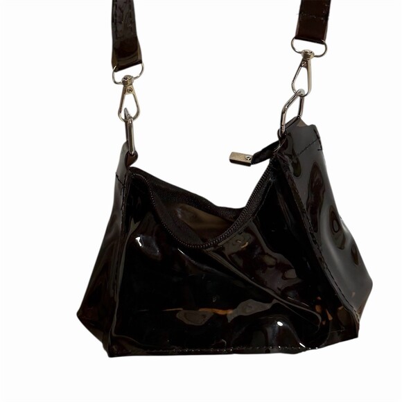 Unknown Handbags - Womens Mini Jelly Shoulder Crossbody Purse Black Transparent Zip Top